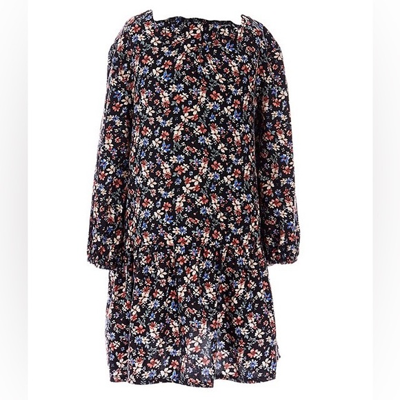 Size 2T Copper Key Long Sleeve Flower Print Dress - Picture 2 of 4